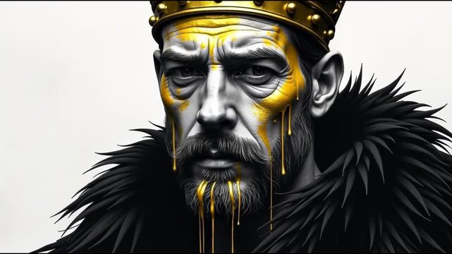 A portrait of a person wearing a crown, suitable for royalty or noble themes