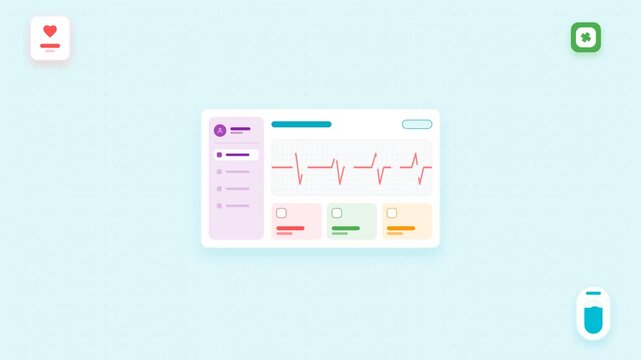 Medical healthcare dashboard and hospital icon pattern on blue