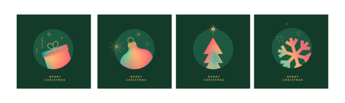 Christmas and New Year. Vector illustrations for holiday greeting card, poster, cover design, website and social media banner, marketing material.