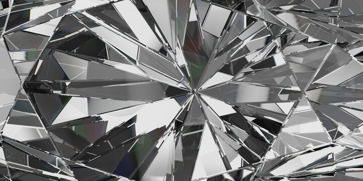 Luxury diamond texture with brilliant reflection and sharp geometric facets