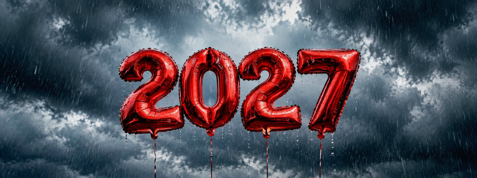 red 2027 balloons for next year
