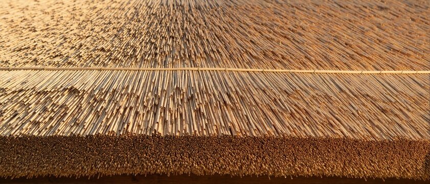 Close-up texture of a bamboo reed roof