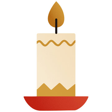 Burning candle Christmas Thanksgiving Easter witch magic flame holiday vector illustration