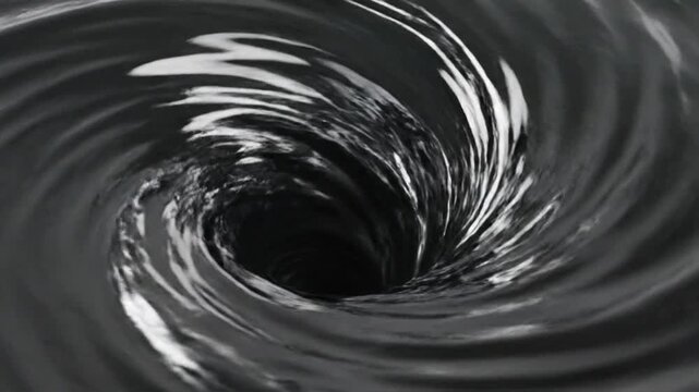 Black water swirling in a dark vortex