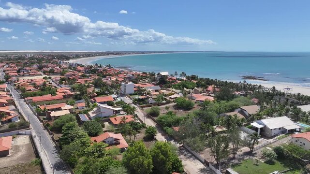 Coqueiro Beach At Luis Correia In Piaui Brazil. Beach Skyline. Nature Landscape. Summer Travel. Coqueiro Beach At Luis Correia In Piaui Brazil. Tropical Scenery.
