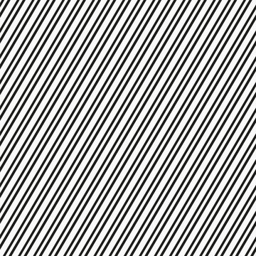 Striped seamless simple pattern. Black line flat texture. Slanting oblique geometric pattern. Straight parallel diagonal lines background.