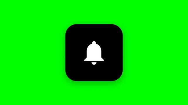Notification bell icons grid animation on green screen background