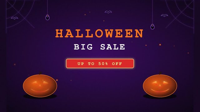 Seasonal promotion banner featuring pumpkins for holiday shopping event with deep discounts for autumn celebration and festive discounts for consumers looking to purchase products during the
