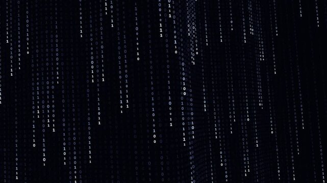Falling ASCII characters digital rain curtain seamless loop