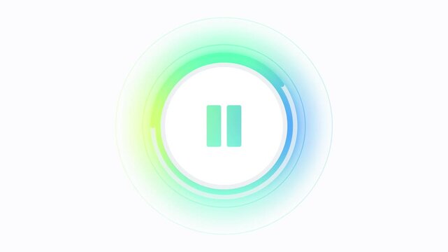 Modern glowing play button animation for video presentation and app