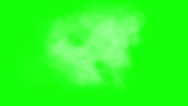 Green screen white smoke burst effect for video editing and special