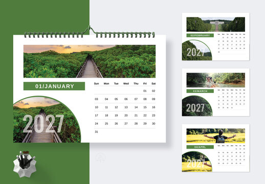 Evergreen Moments Calendar 2027 Template