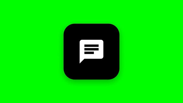 Chat notification icons grid on green screen background