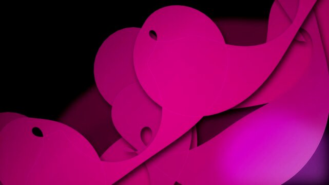 Stylized pink interlocking ribbons seamless loop motion background