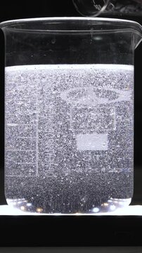 hydrogen peroxide interactions with contaminated water containing bacteria, destroying the microbes by entering into a chemical reaction and releasing oxygen bubbles in macro 