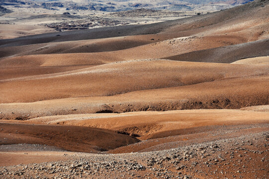 African landscape, desert and mountains.