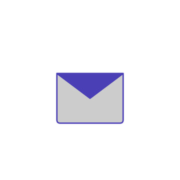 A minimalist graphic icon of a closed envelope is centered on a plain white background.