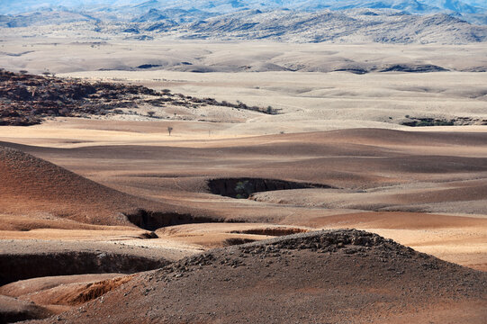 African landscape, desert and mountains.