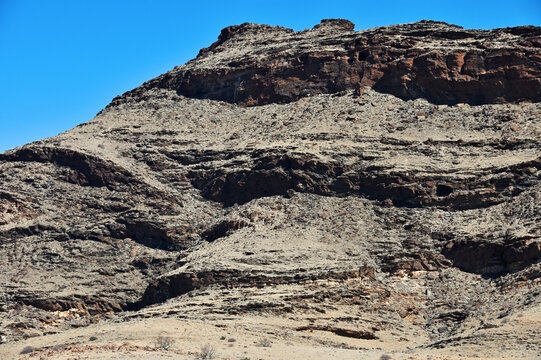 African landscape, desert and mountains.