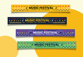 Modern Wristband Ticket Template For Events
