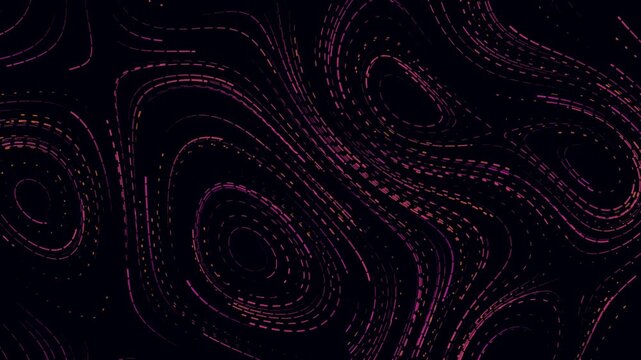Futuristic Dotted Topographic Wave Pattern on Dark Background