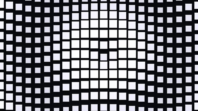 Abstract geometric pattern with a grid of white squares creating a subtle 3d wave effect on a black background