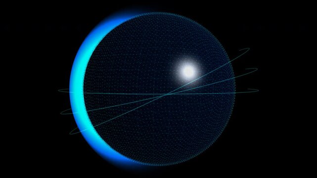 Global breaking news rotating planet digital graphic