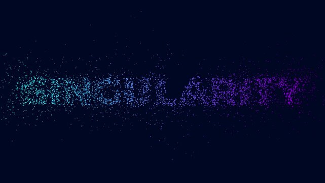Singularity Concept Typography with Digital Particle Texture