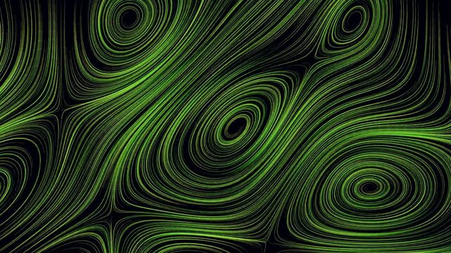 Neon Green Flowing Topographic Lines Abstract Background
