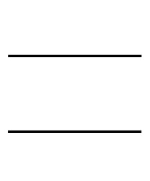 Two horizontal parallel black straight lines isolated on white background