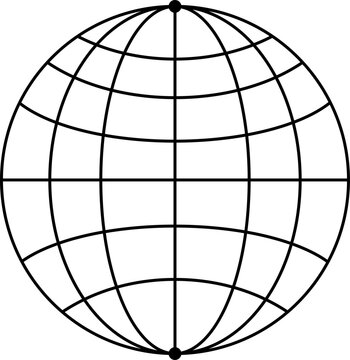 Vector illustration of a globe grid with latitude and longitude lines