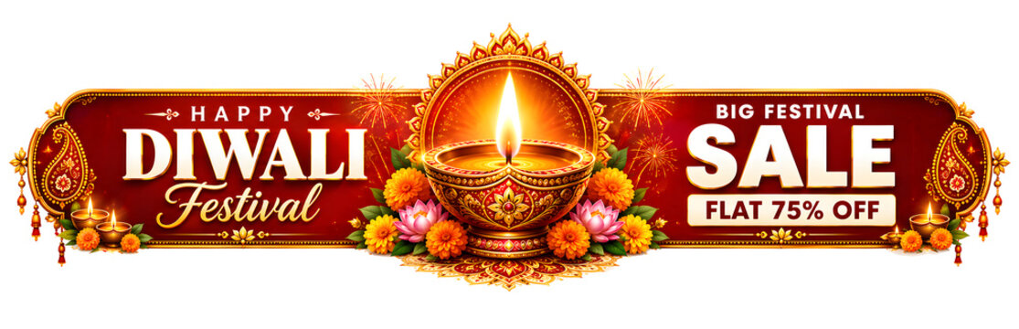 Happy Diwali logo banner poster sale offer discount concept on background.