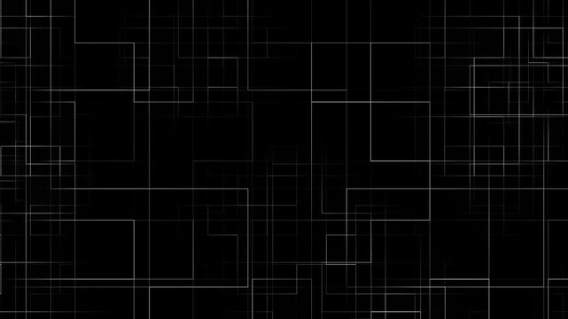 Abstract Black Background with Thin White Geometric Grid Lines