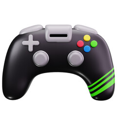 Black Gamepad Controller 3D Illustrations © fyndertype