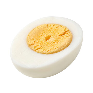 Sliced hard-boiled egg on a transparent background
