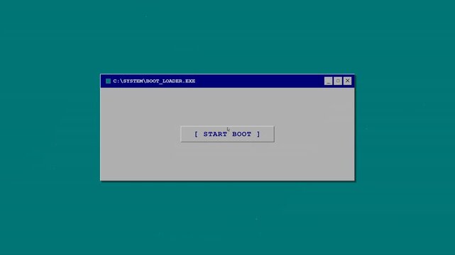 Retro Computer BIOS Boot Sequence and OS Loading Screen Animation