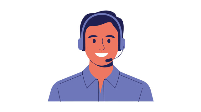 Professional customer support agent wearing headset for call center and service assistance
