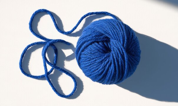 Single blue yarn skein with untangled strand