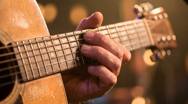 man playing acoustic guitar