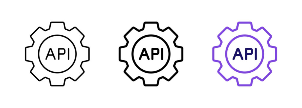 API icon. Application programming interface symbol for app, UI and website