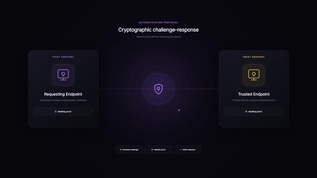 Cryptographic challenge response authentication protocol animation