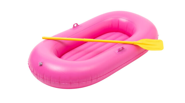 Inflatable boat on with inflatable recreation vacation adventure nautical on transparent background
