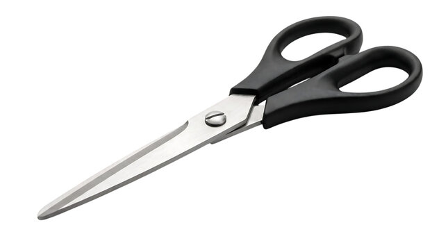 Scissors professional metal tool with scissors stationary equipment instrument on transparent background