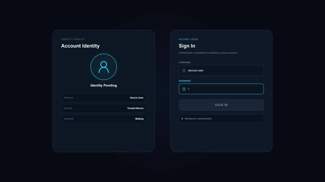 Split Screen UI for Secure Login and Identity Verification