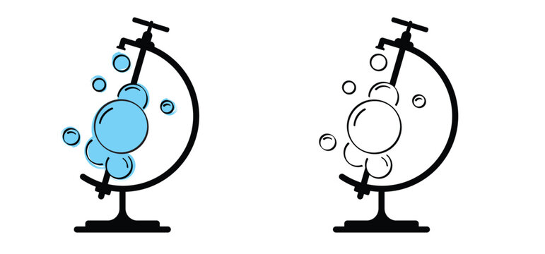 Water and the earth are inextricably linked, the world that runs on water, and our responsibility to treat it with care. World water day. Save the water. Oceans day. CO2 emission concept.