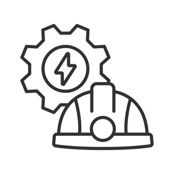 Electrical engineering and power technology, icon in line design