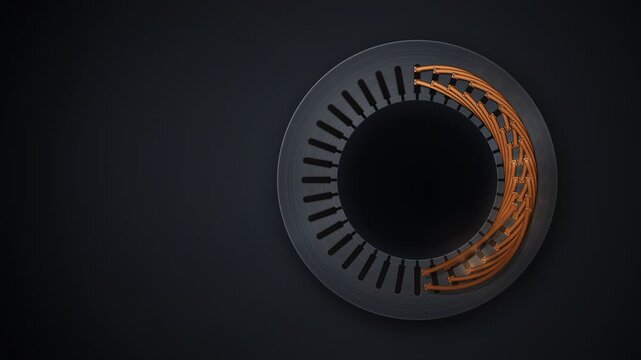 Electric Vehicle Motor Stator Copper Hairpin Winding Build Animation