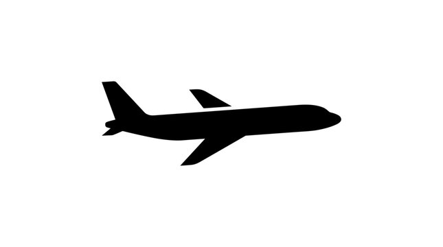 Silhouette of a commercial airplane in flight.