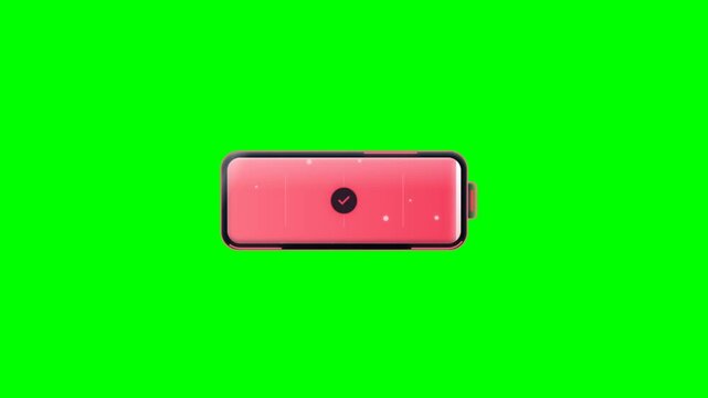 Futuristic Battery Charging Card Level Gauge Green Screen