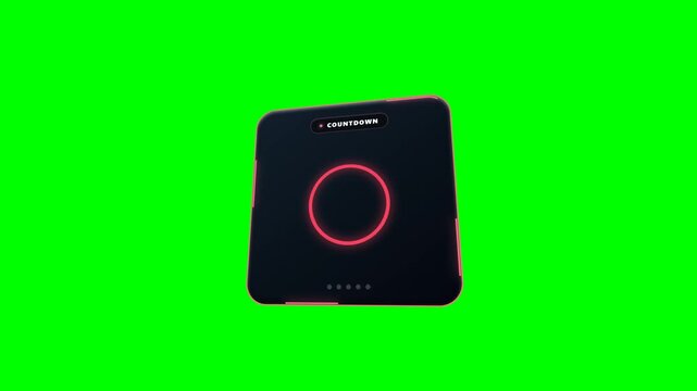 3D Countdown Timer Card Three Two One Launch Green Screen